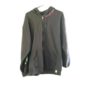 Slyfox threads Krista Horton hot mess express zip up hoodie Black Size Large